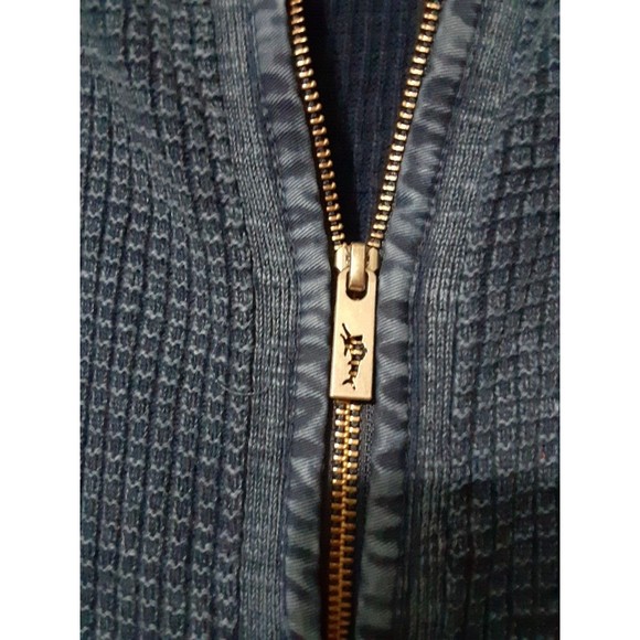 Tommy Bahama Men's Knit Ribbed Jacket Sweater Zip Up Cotton Blue Size XL TG - Picture 3 of 9